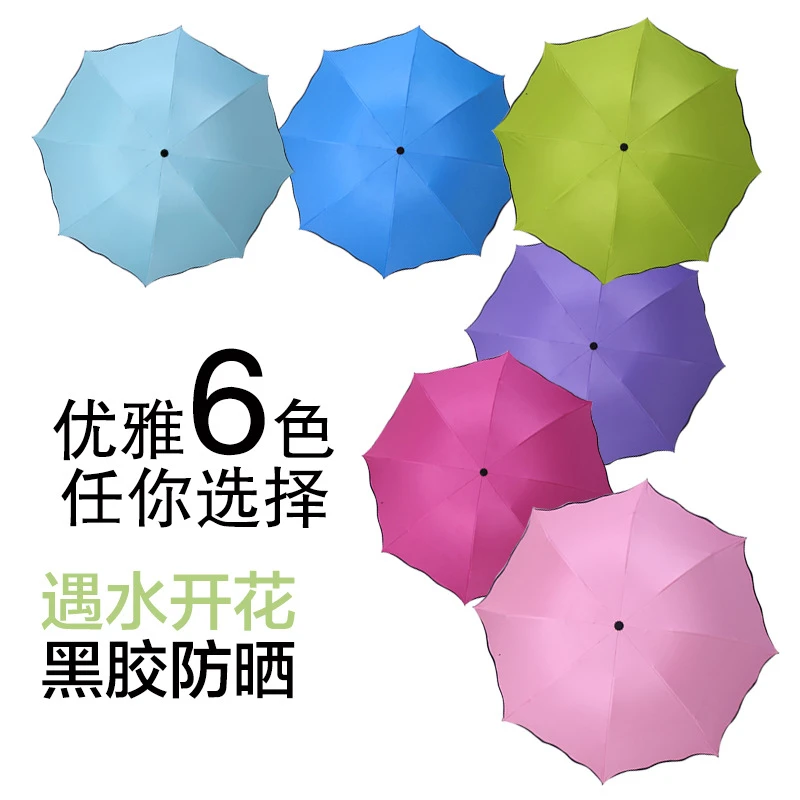雨伞女晴雨伞学生防晒加厚黑胶晴雨两用太阳伞折叠三折伞防紫外线