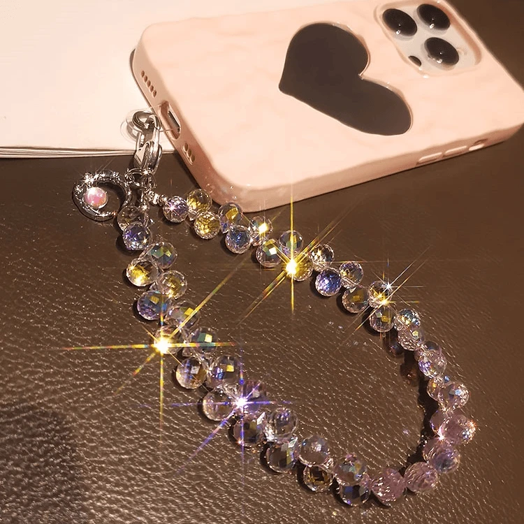 通用手机挂绳水晶水滴挂链短款手腕挂饰串珠挂件手机壳奢华手提链