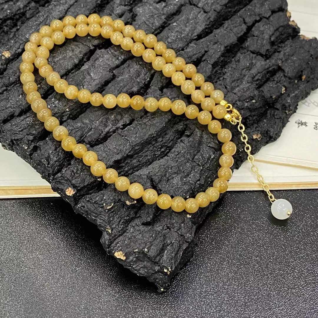 【小美人】和田玉延长款颈链项链可调节5-6mm项链单圈女款日常时尚