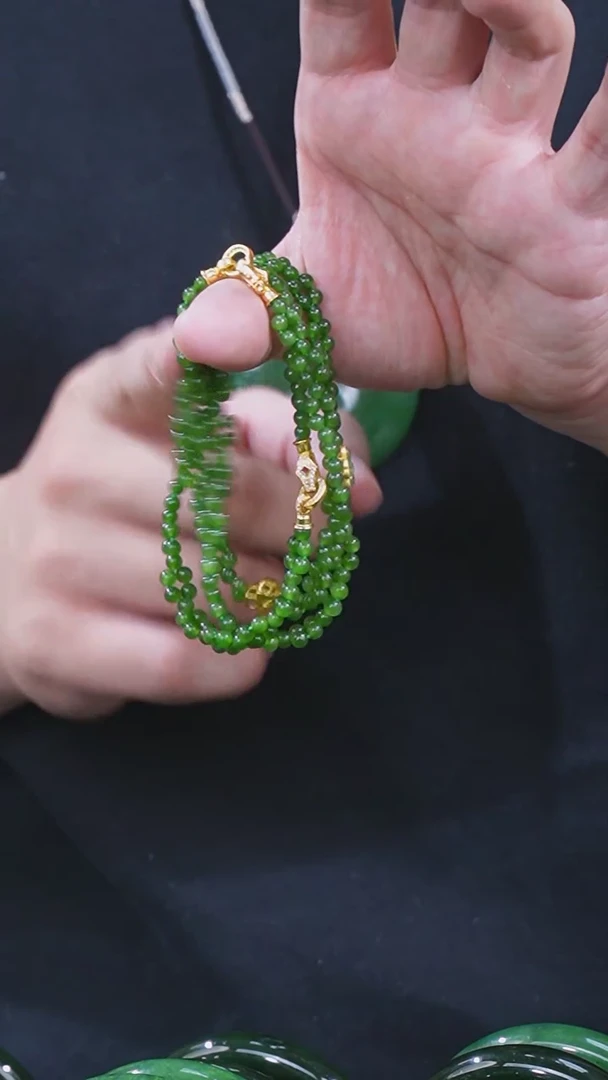【闪购商品】和田玉（碧玉）小米链未镶嵌项链+手串