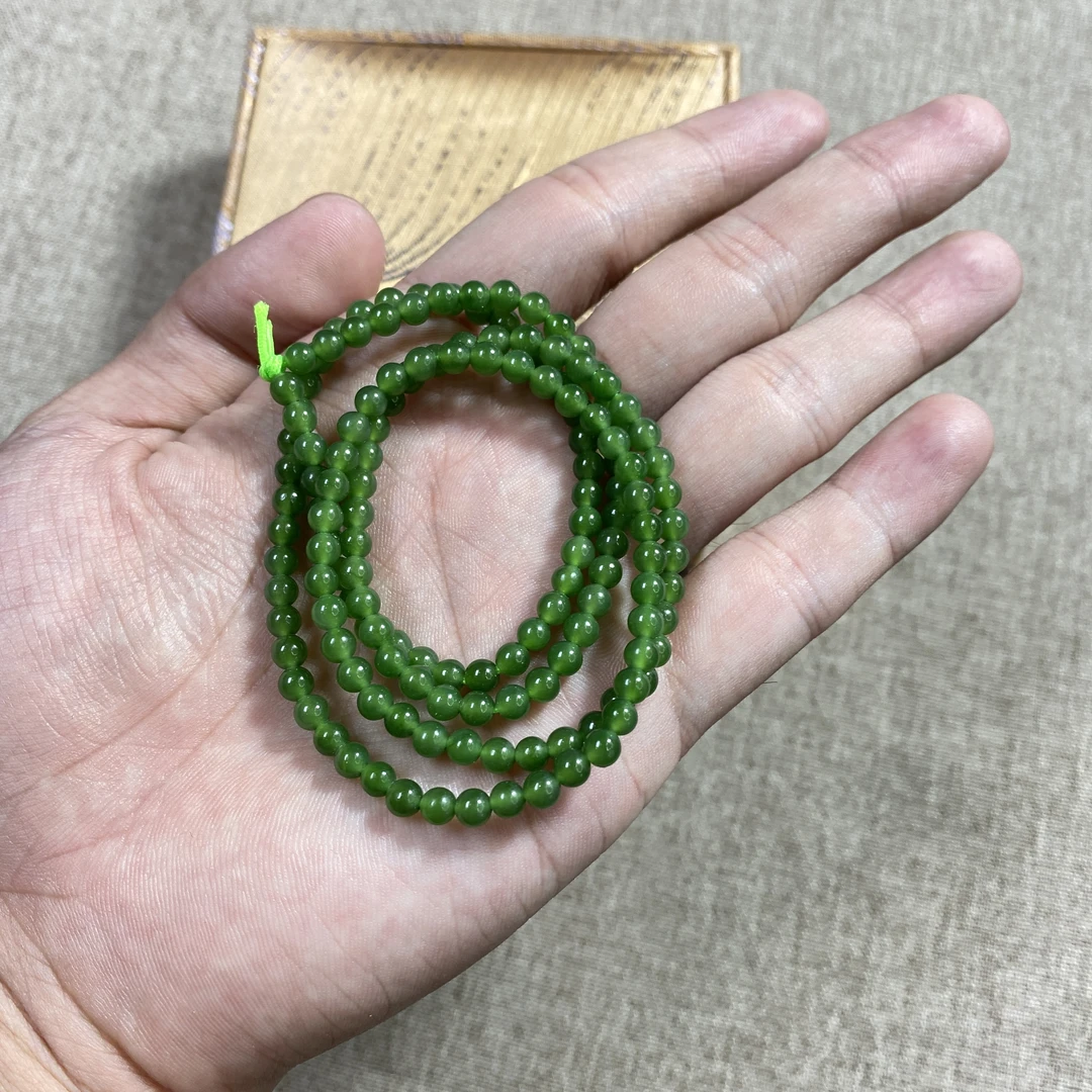 【矿姐珠宝】碧玉小米珠珠项链3-4mm小米链时尚颈链叠戴清新女款