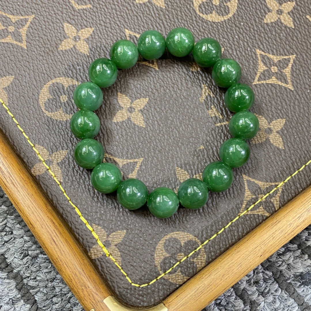 【夏露】 碧玉手链11-12mm手串素圈时尚经典百搭日常气质