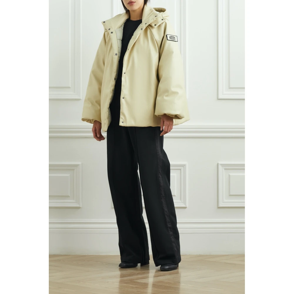 ROTATE Birger Christensen 贴花带填充物皮革连帽外套NAP颇特