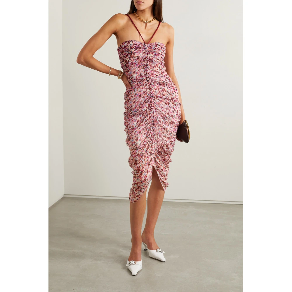 Isabel Marant Étoile Falone 褶饰印花雪纺绸中长连衣裙NAP颇特