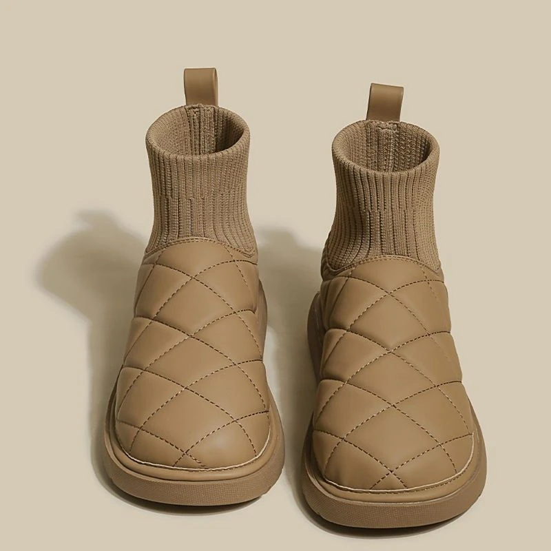 【万达撤柜】2023冬季新款网红雪地靴加绒保暖奶呼呼面包棉鞋短靴