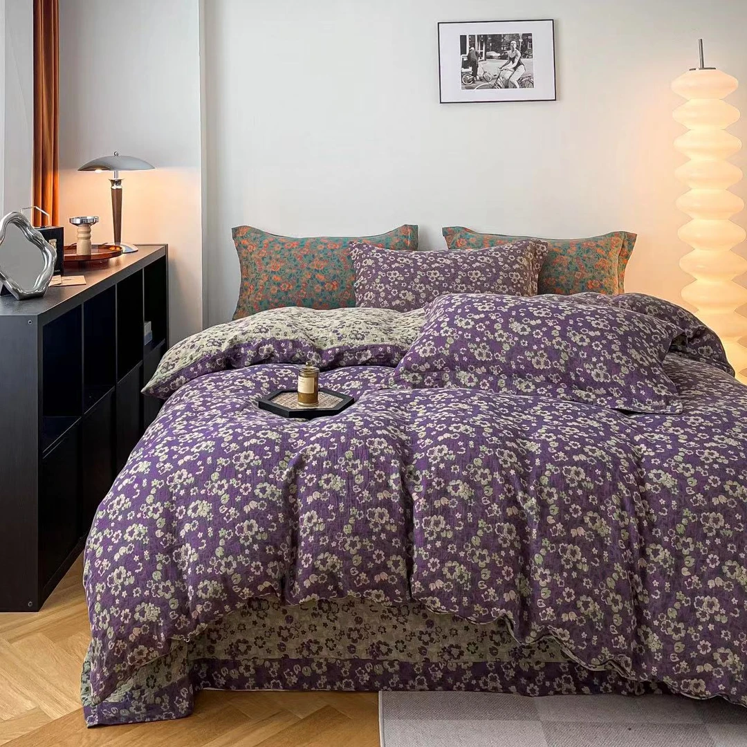 【花间物语-双人被】 高定A类母婴级双层纱床品