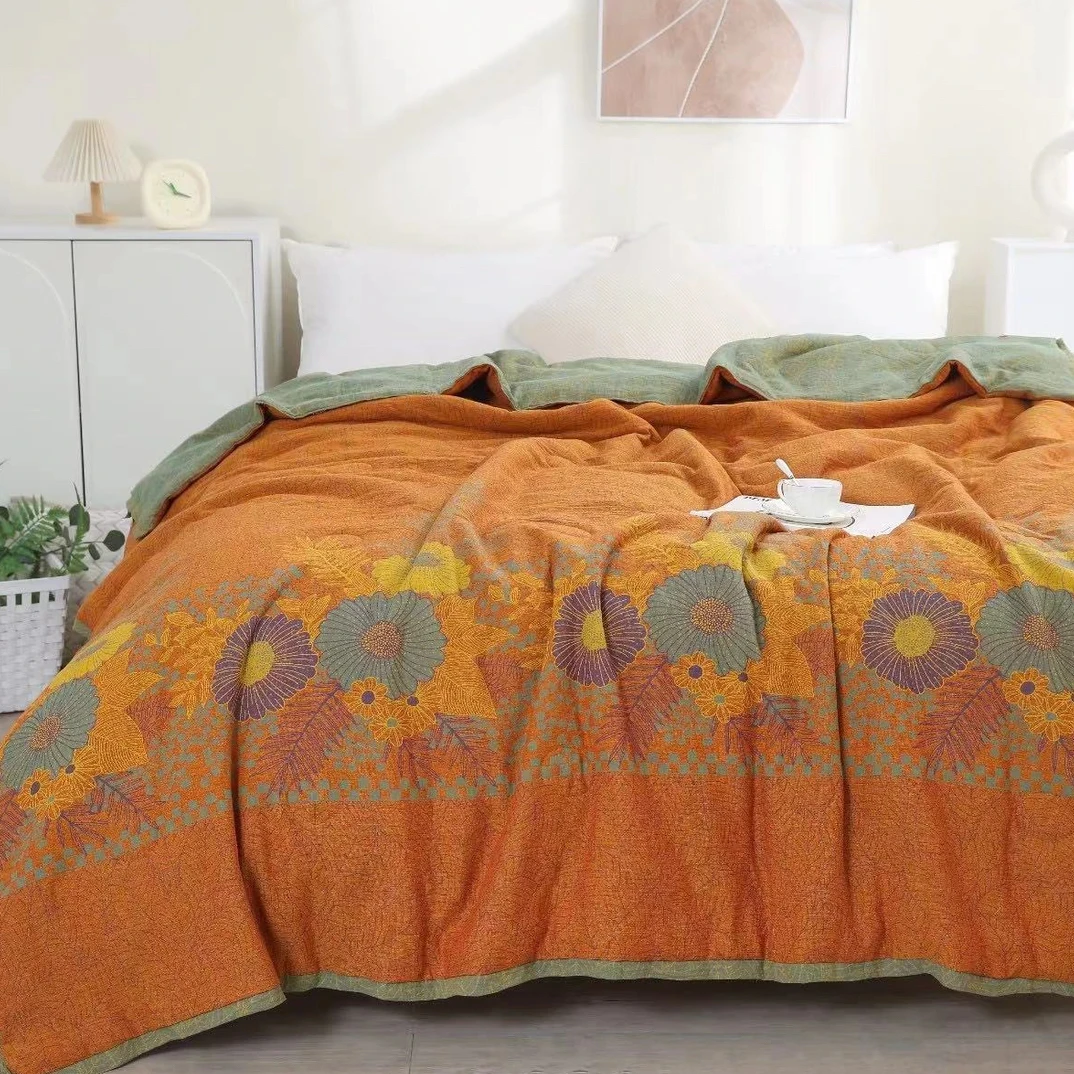 【万花园-单人被】1.5*2.0米李官奇微微瑕全棉双层纱可机洗四季被