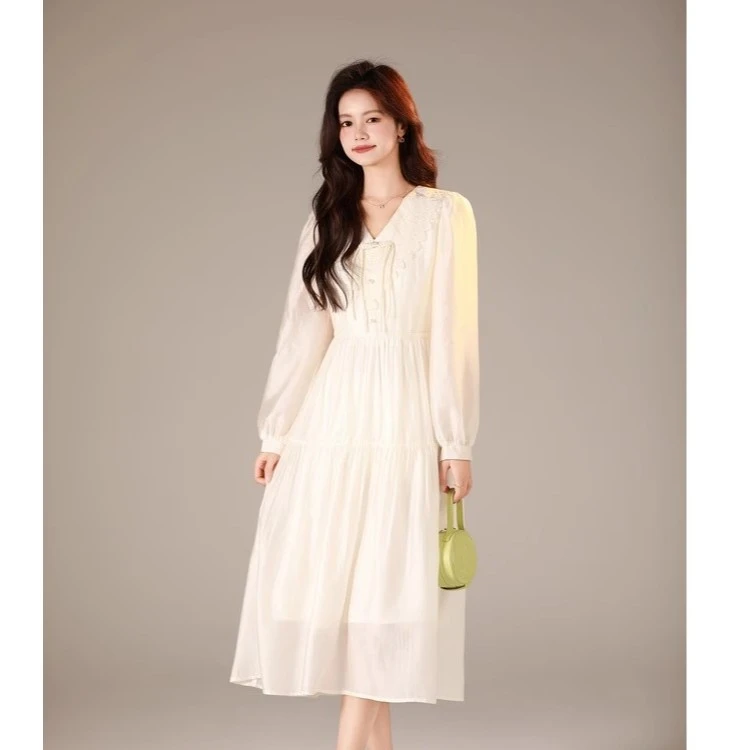 DY【白月光】2024春款宽松简约气质显瘦连衣裙1410244LP