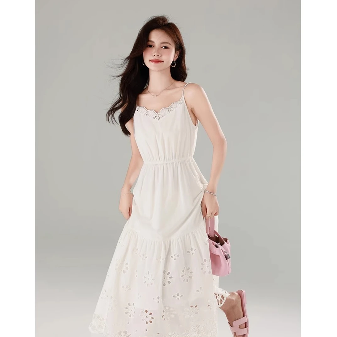 DY【海边假日】2024夏季简约气质显瘦吊带连衣裙1420814LP