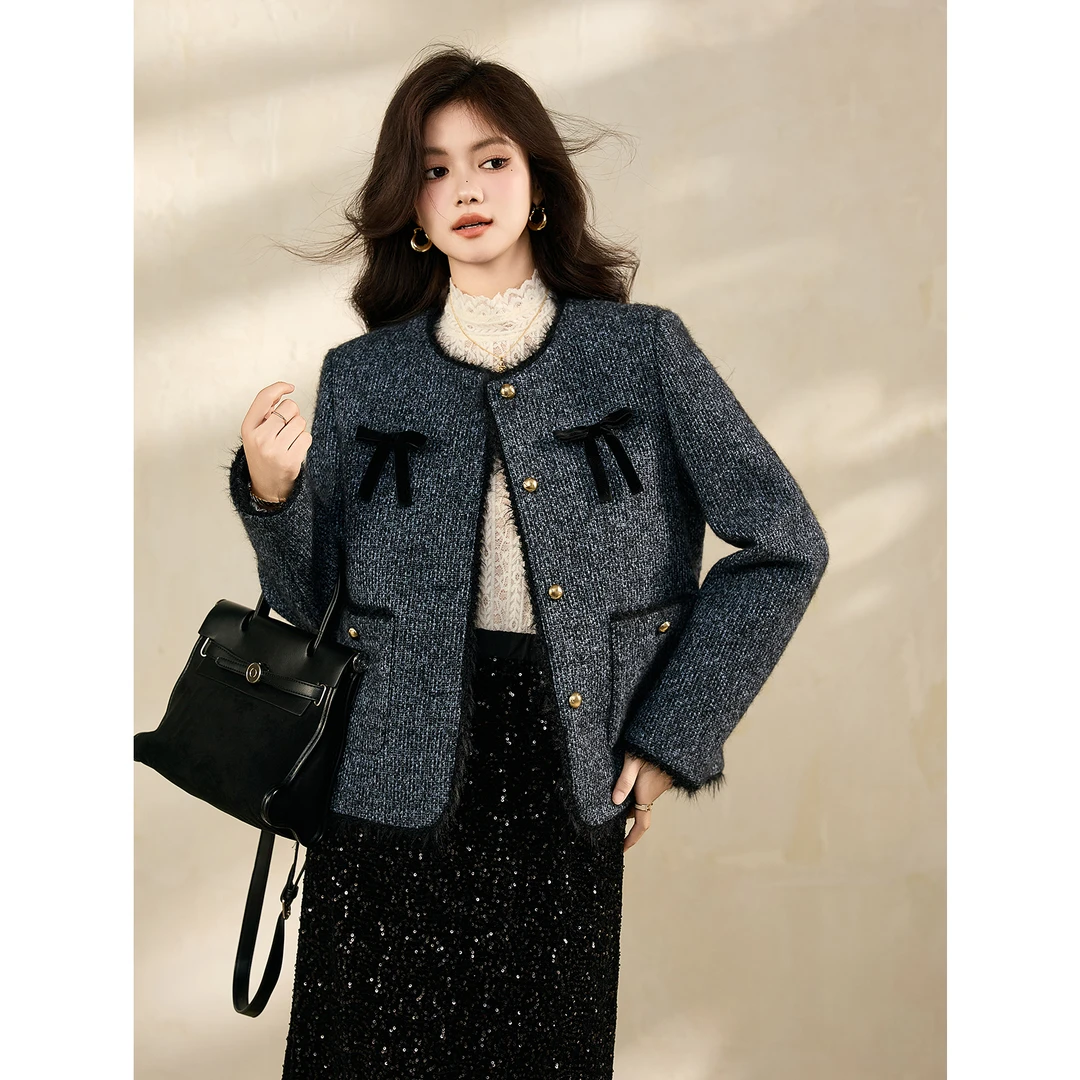 宿本【星河小香】小香风外套2024年秋冬气质小个子上衣1431504XW