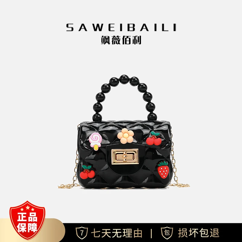 【工厂直销】SAWEIBAILI粘花仙女果冻包mini百搭链条包
