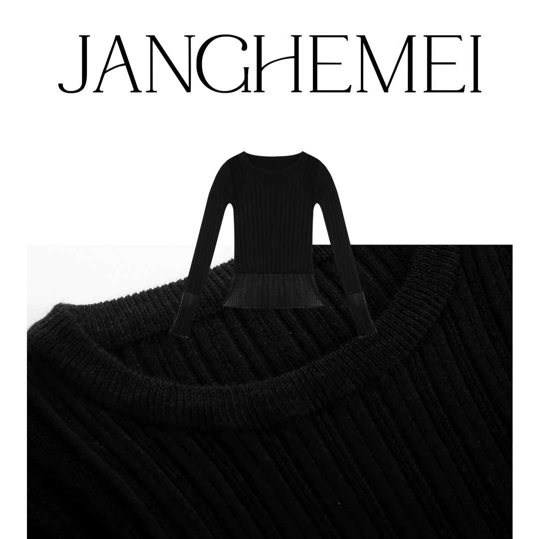JANGHEMEI【微透毛针织衫】修身显瘦长袖打底上衣 G15604M41