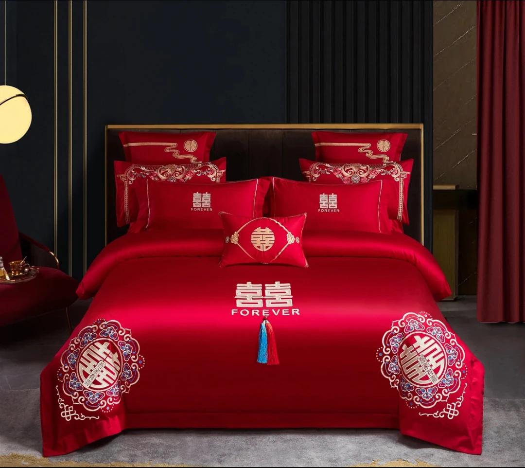 【家有囍事/双喜临门】高端龙凤中式婚房大红绣花喜被加厚婚松弛感
