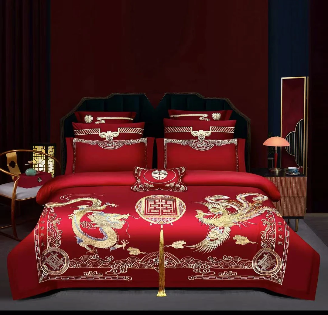 【家有囍事/龙章凤彩】高端龙凤中式婚房大红绣花喜被加厚婚松弛感