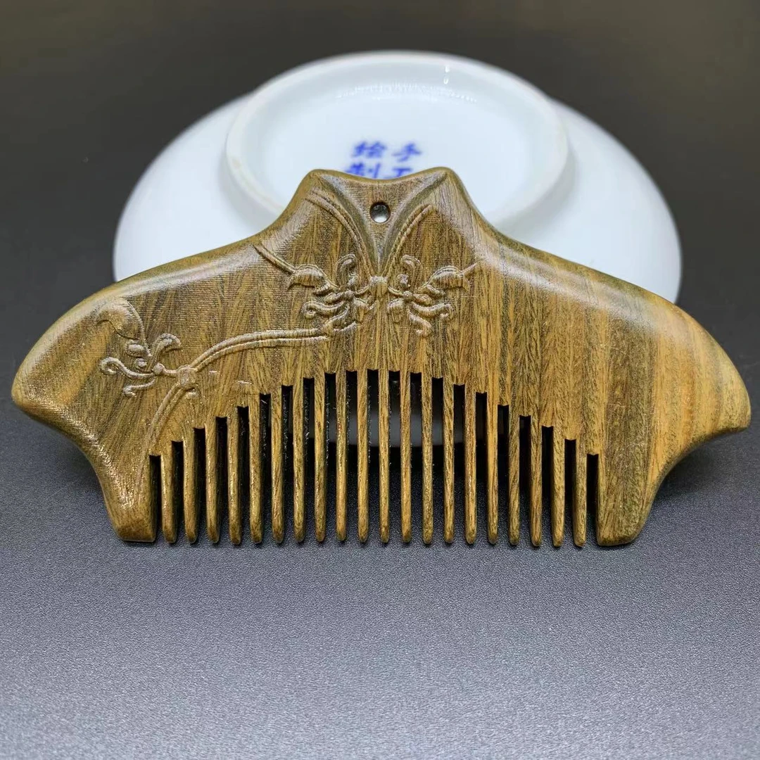 绿 檀 金丝旗袍（旗开得胜）小款香香木梳