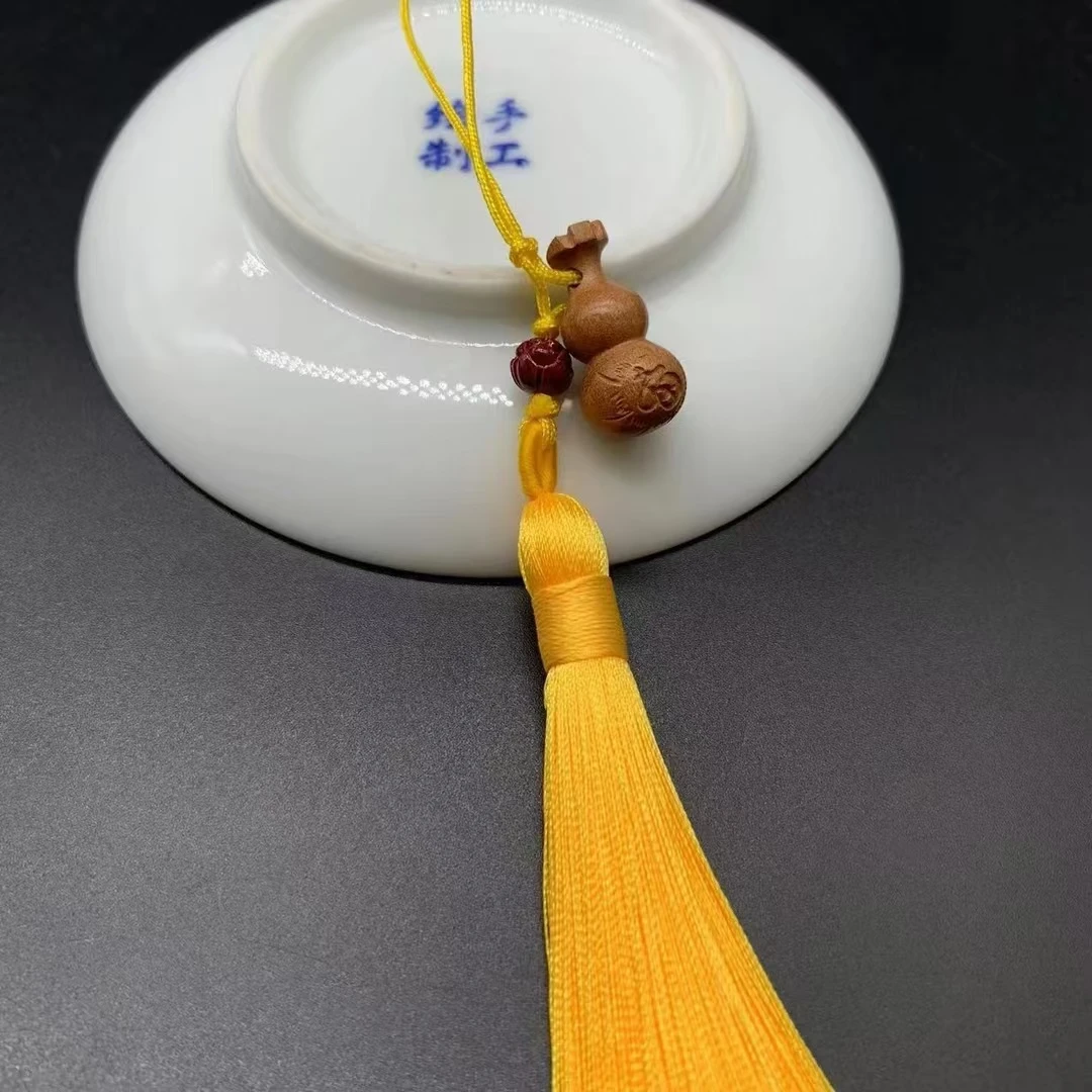 桃木木雕 有福葫芦 流苏小挂链