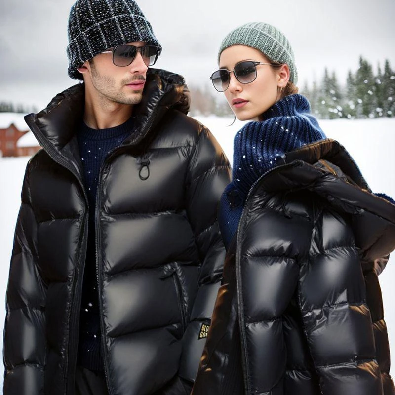 波司登羽绒服男女同款冬季黑金款高充绒极寒超厚短款连帽白鸭绒防