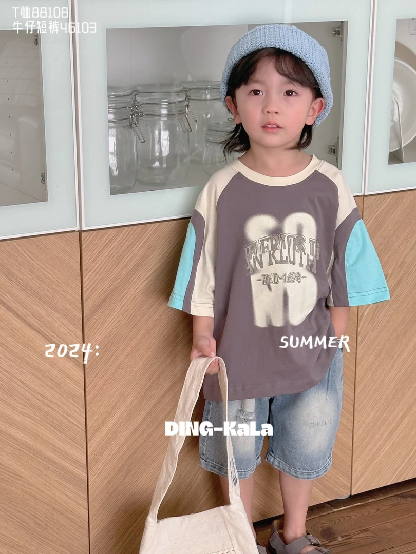 夏款休闲时尚潮流舒适男女小中大童短袖T恤