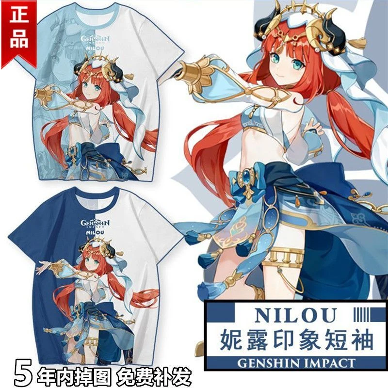 原神妮露印象短袖Nilou痛衣男女二次元须弥新角色5星水系学生衣服