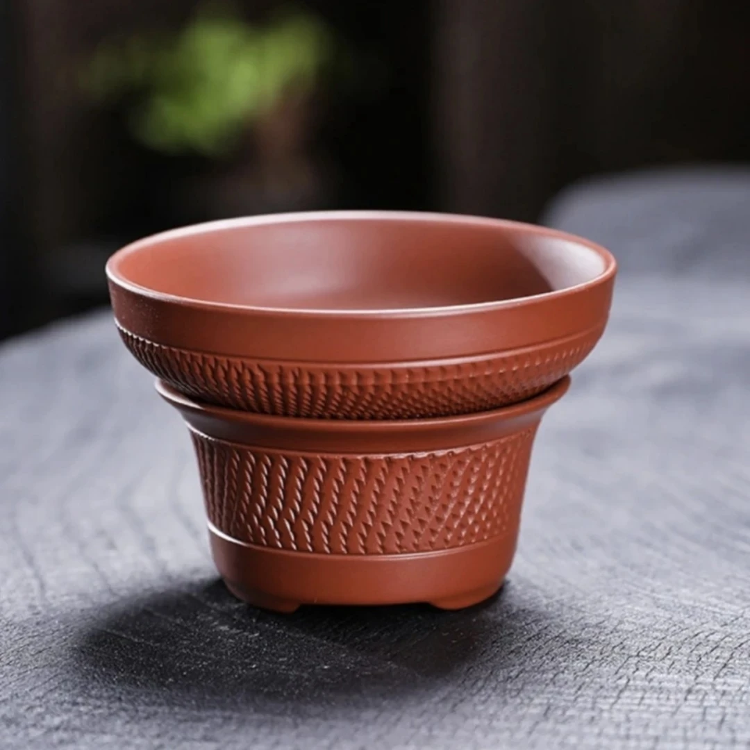 紫砂朱泥大红袍跳刀茶漏