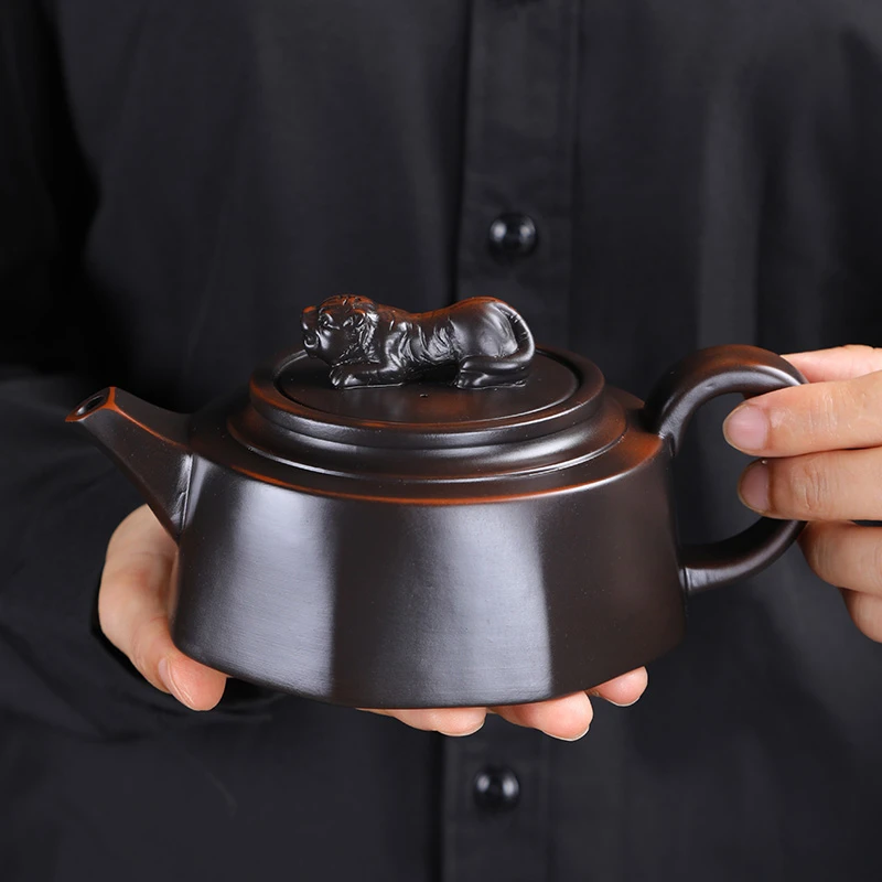 紫陶大容量虎啸八方壶-320毫升