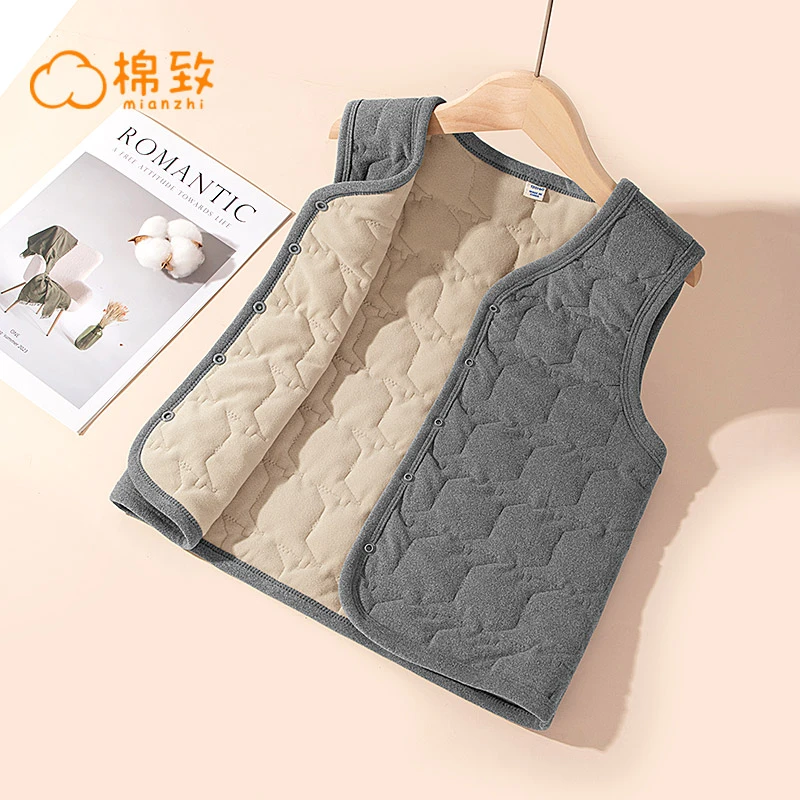 棉致童装儿童秋冬款马甲男女童校服神器加绒加厚内搭大童保暖冬装