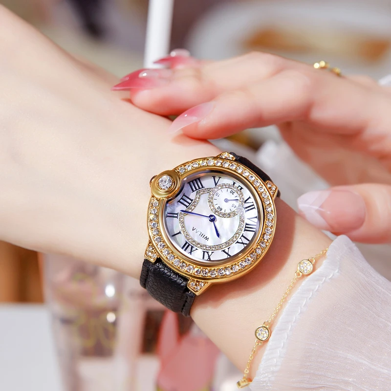 【静静专属】黑金气球系列时尚女士轻奢百搭镶钻奢华防水女士腕表