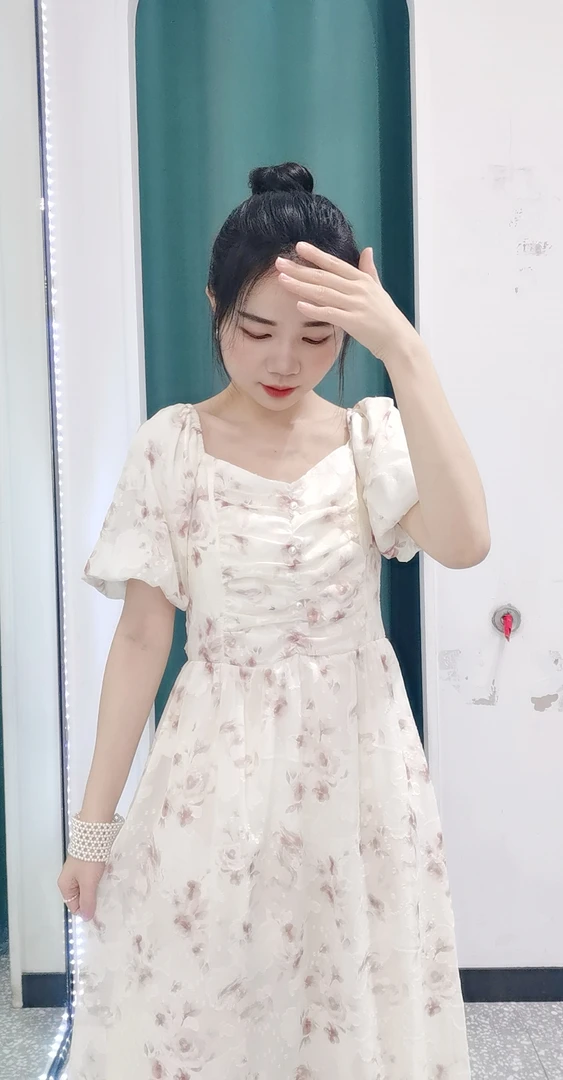 印花小碎花长裙露背连衣裙雪纺沙滩裙