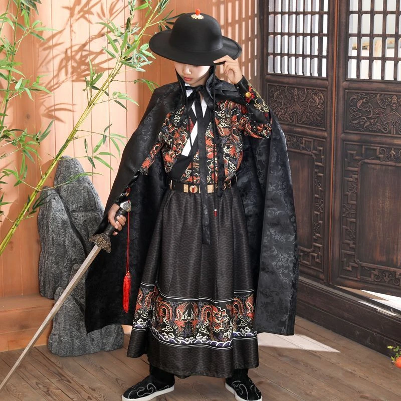 超帅男童汉服明制飞鱼服锦衣卫龙袍中国风四大名铺古装原创万圣节