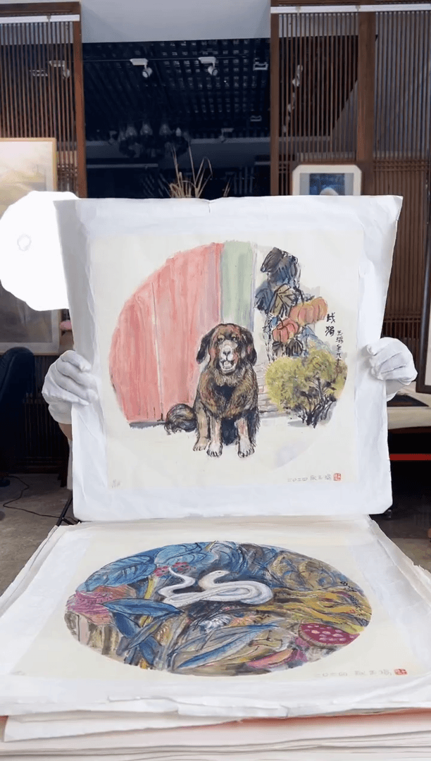 【闪购商品】绘画限量作品亲签盖章版画S