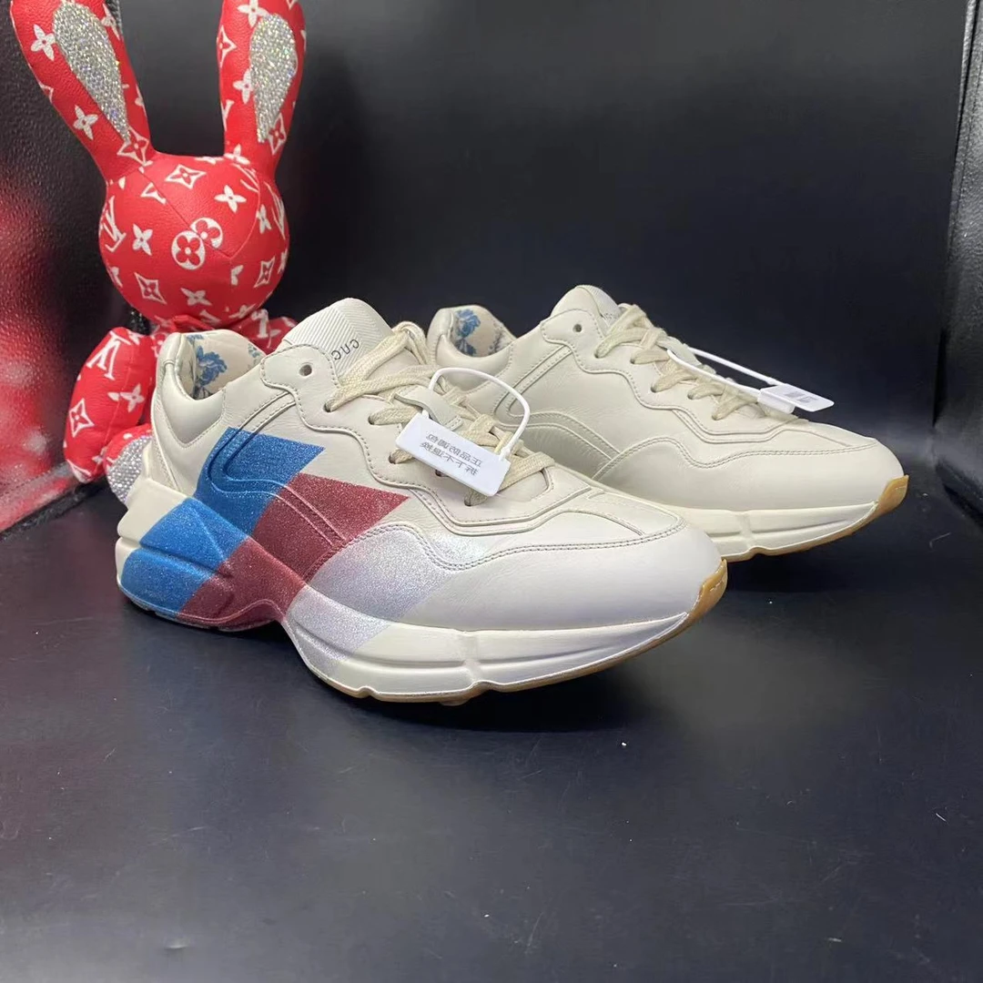 【二奢特惠】GUCCI/古驰 38欧码 男士时尚休闲三色厚底舒适老爹鞋