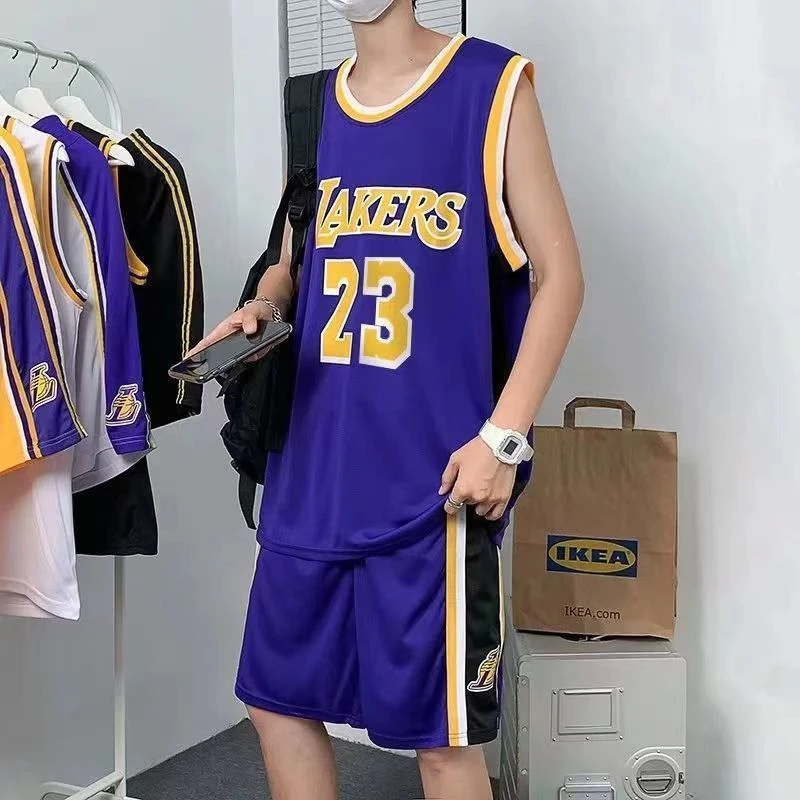 23号詹姆斯球衣速干背心男士休闲无袖训练服湖人24号科比篮球套装