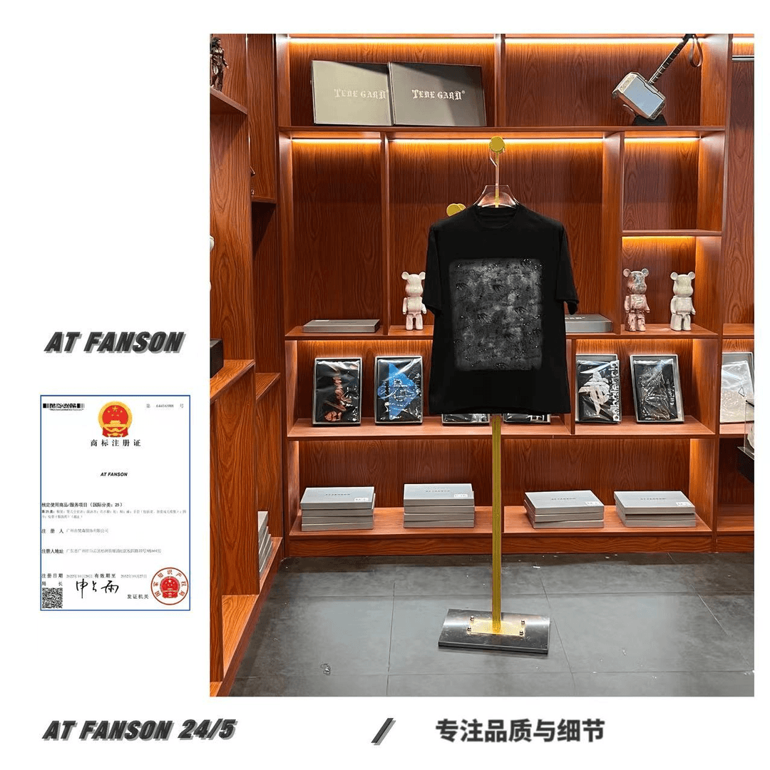 ATFANSON【晕眩烫钻】71001#055春夏时尚百搭半袖圆领宽松潮流短袖