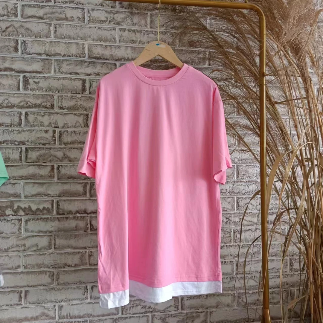 品牌剪标  7仓E3-2-4675假两件圆领宽松短袖