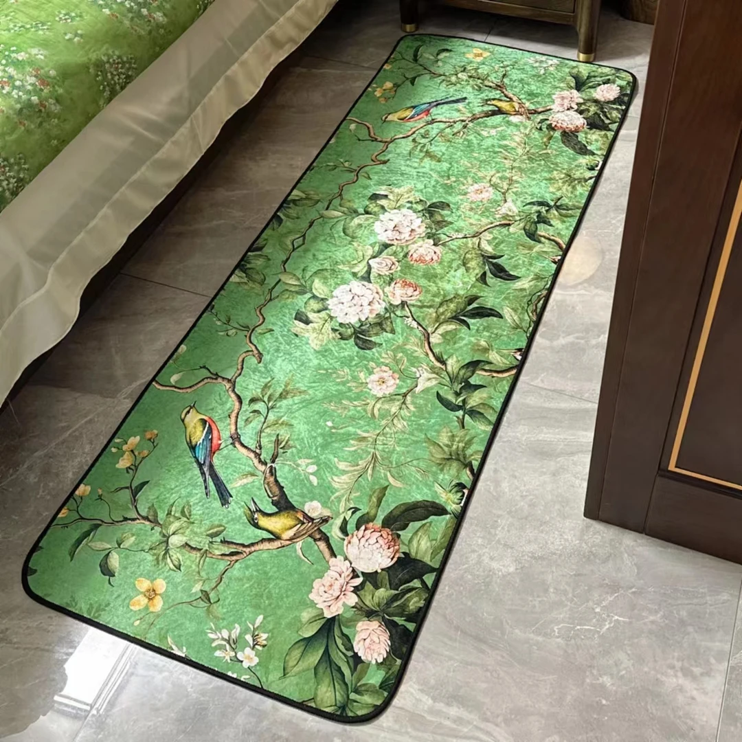 新中式家用地毯长条国风简高级感室床边毯脚垫古典客厅茶几地垫