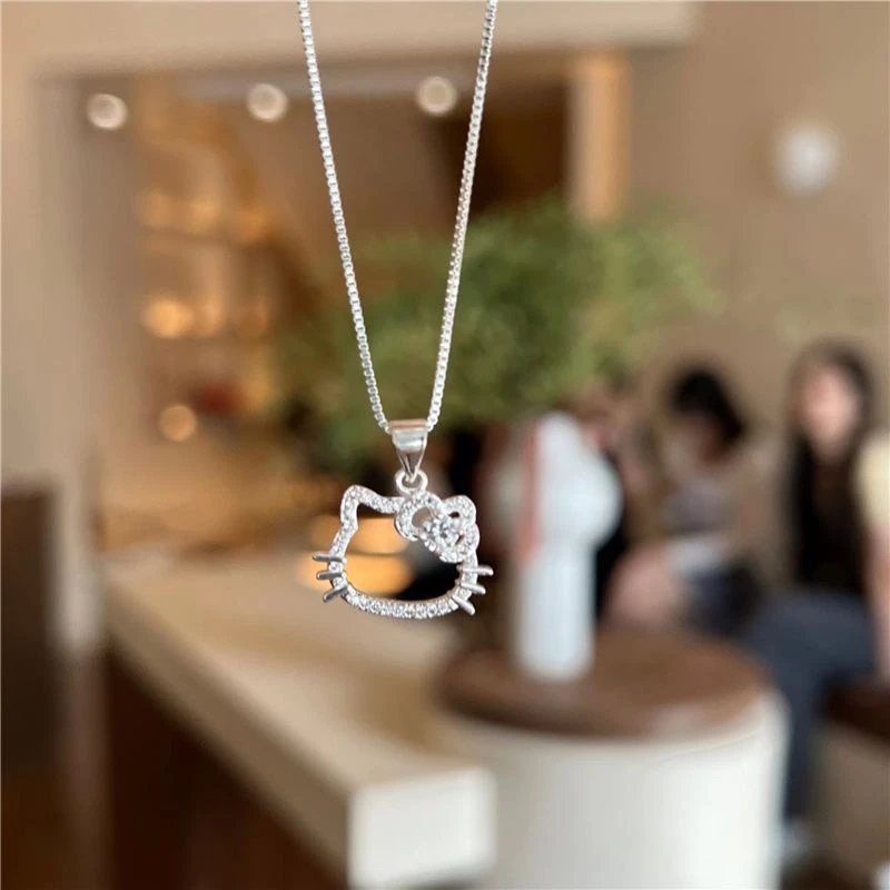 锌合金项链 生日Kitty项链女甜美可爱吊坠锁骨链送闺蜜走心小众风