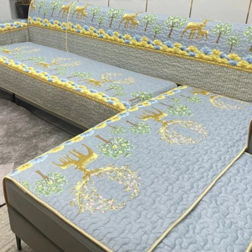 一套四片沙发垫四季通用坐垫沙发套罩防滑垫加厚加棉现代简约清仓