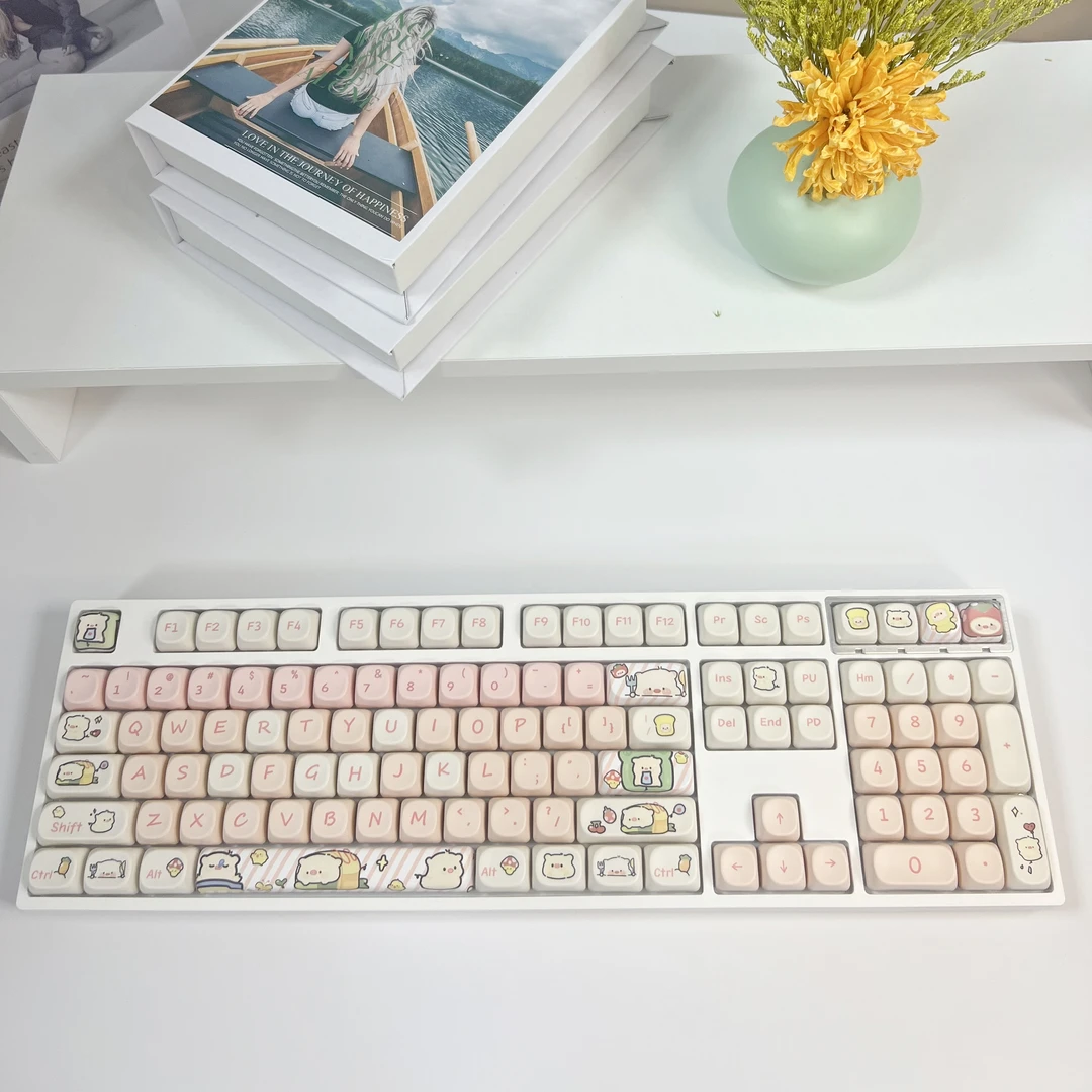 跨境YG108键三模无线机械键盘女生办公游戏可爱gasket结构麻将音
