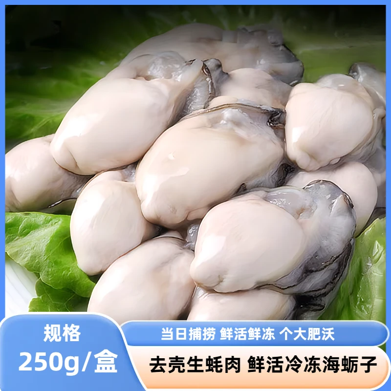 严选新鲜捕捞现剥去壳鲜嫩生蚝肉250g/盒5盒送一盒连云港产地发货
