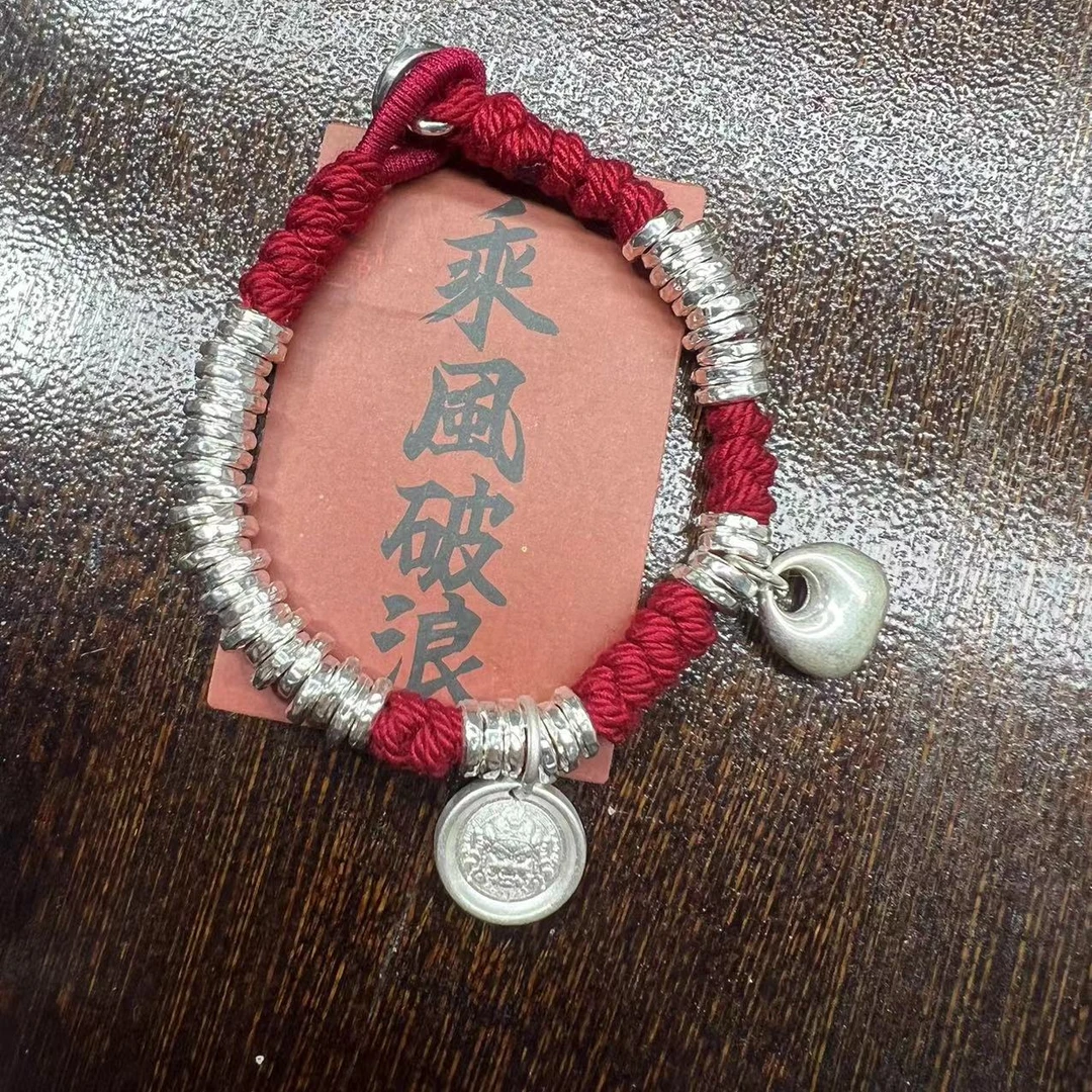 足银手链 陶子999足银盘缠手串银坨坨款式