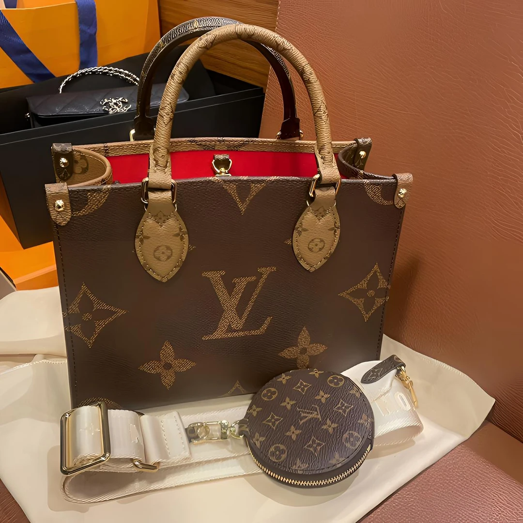 全新未使用 LouisVuitton/路易威登 lv 老花 onthego托特小号