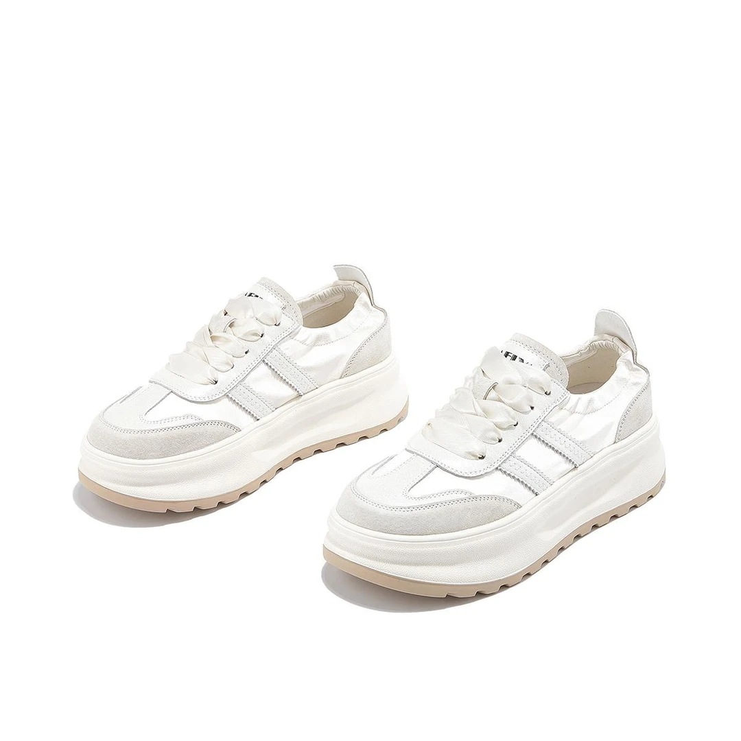 厚底休闲鞋百搭小白鞋女2024年春夏季新款时尚拼色德训鞋防滑板鞋