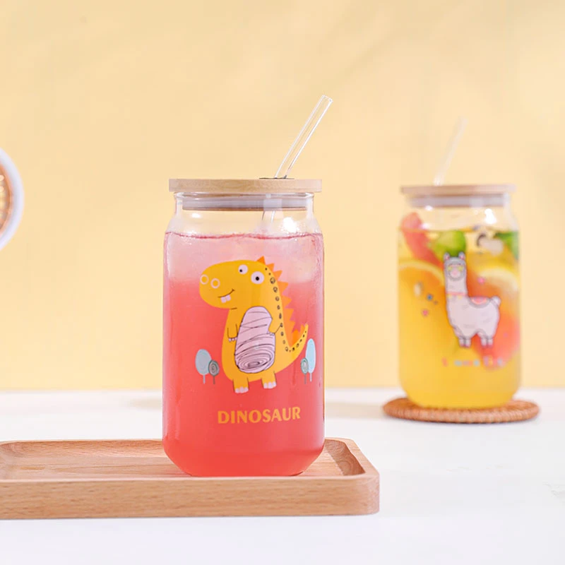 NERVISHI/乐唯诗玻璃吸管杯 可乐杯 INS风颜值大容量杯韩版杯防摔