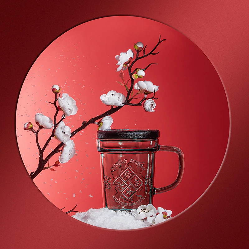 NERVISHI/乐唯诗发财玻璃杯墨绿原色发财杯茶杯麻将杯水杯情侣文