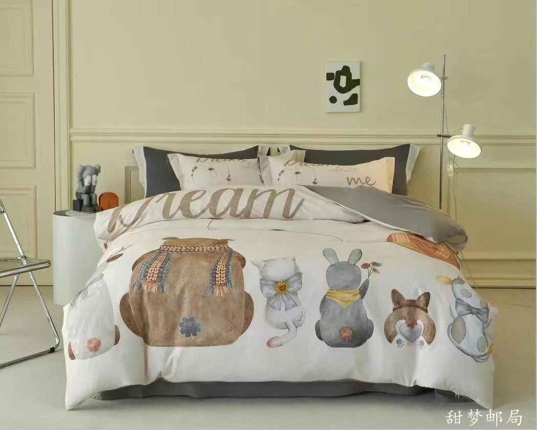 【直小妹】宝缦四件套-孤磨毛四件套双面数码套件四件套透气