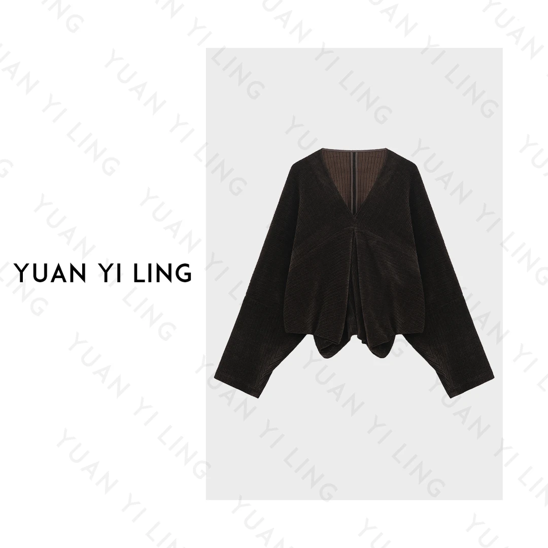 YUAN YI LING【美拉德】高级美拉德色系灯芯绒不规则女装卫衣设计45