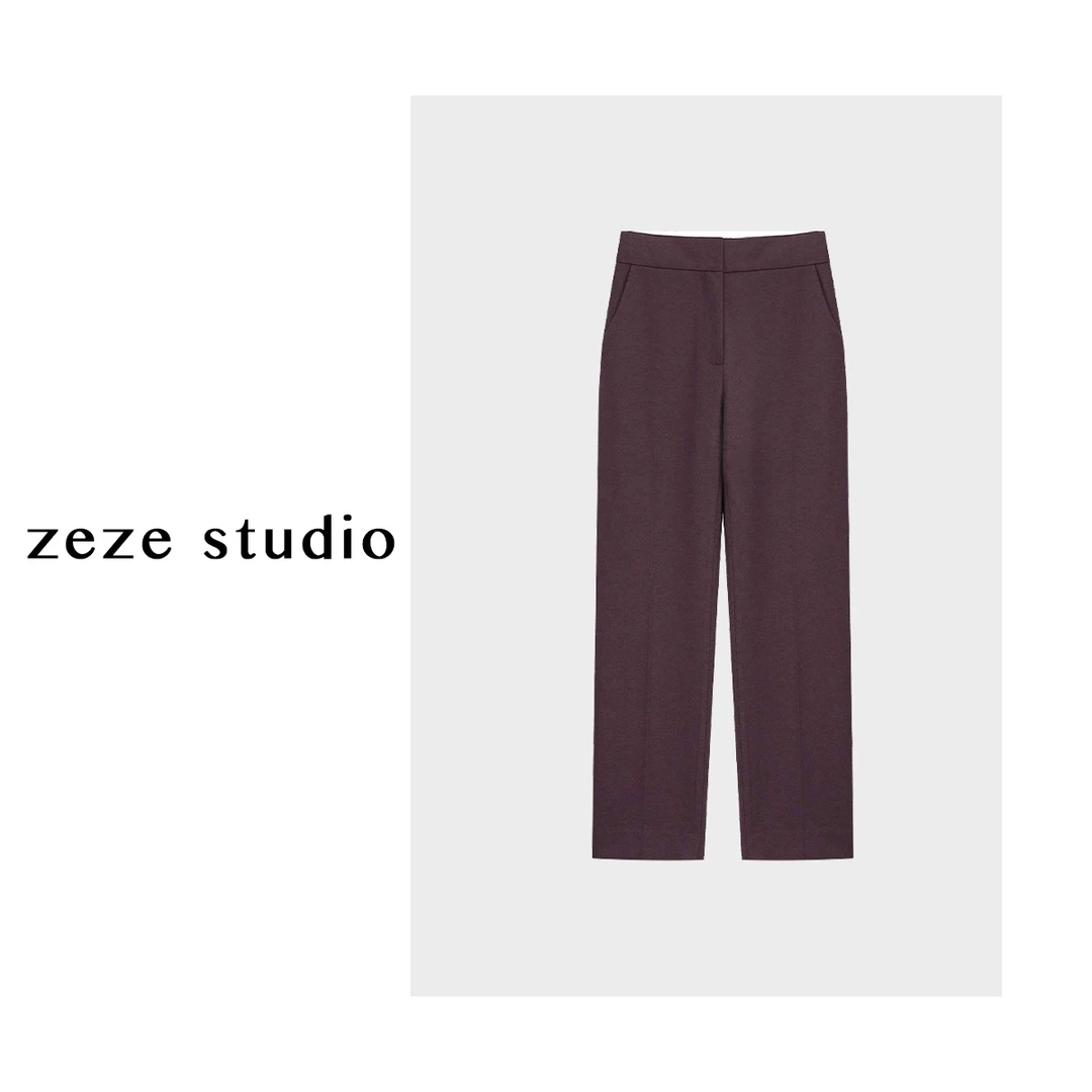 zezestudio【通勤裤】重工精仿斜纹24新款经典百搭直筒西装裤春夏款