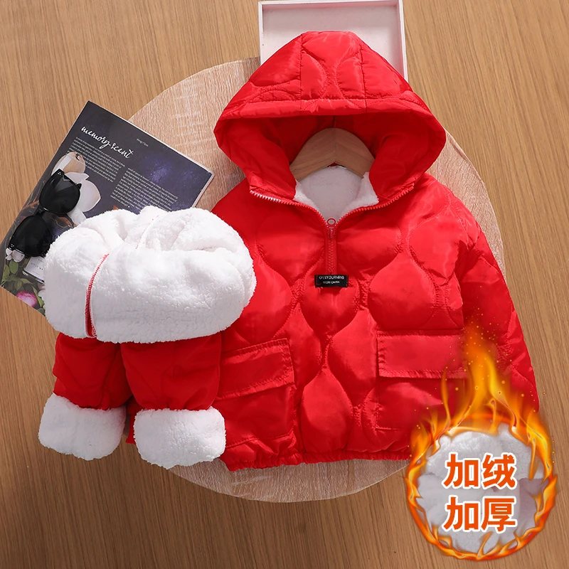 女童男童冬季加绒加厚加棉套装棉服女宝宝2024新款暖冬装洋气时髦