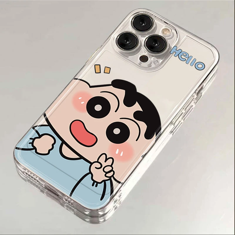 比耶小新苹果15手机壳iPhone14promax日韩13/12卡通11全包防摔7/8