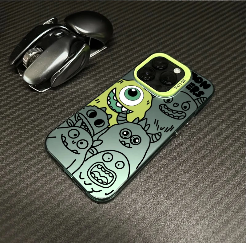 小怪兽金属按键苹果14promax手机壳iPhone13pro12/11磨砂15镭射